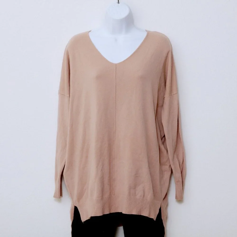 Dreamers Oversized V Neck Sweater Orange Women Size M/L‎